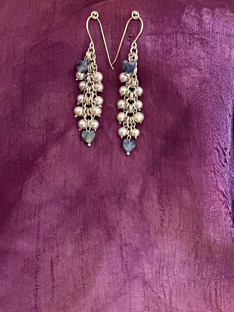 E140- Lapis Hearts & Pearls