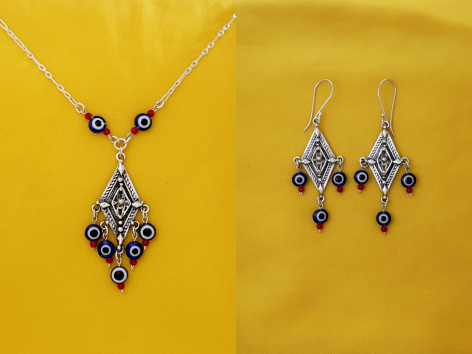 Filigree Set with Evil Eye Beads