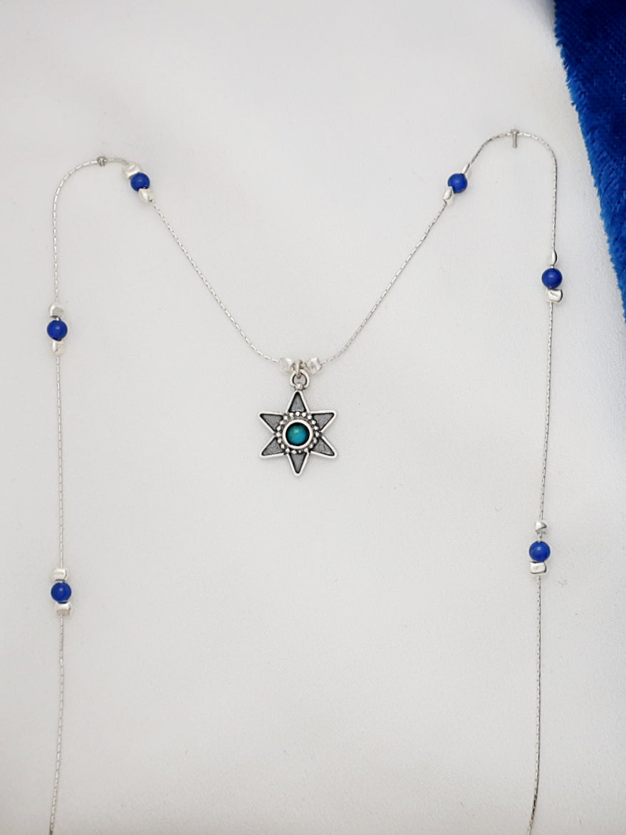 B249 - Star Necklace with Garnet
