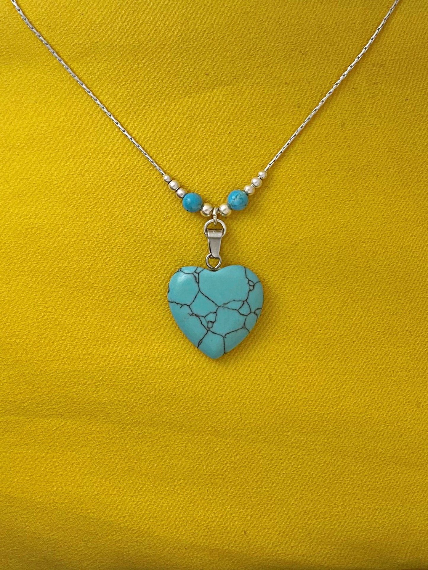 B340- Turquoise Heart Pendant