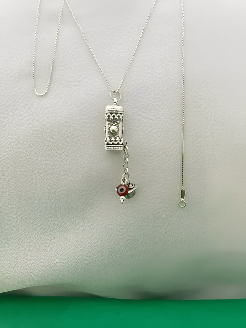 A13- Mezuzah Pendant with Evil Eye - Zehava Jewelry