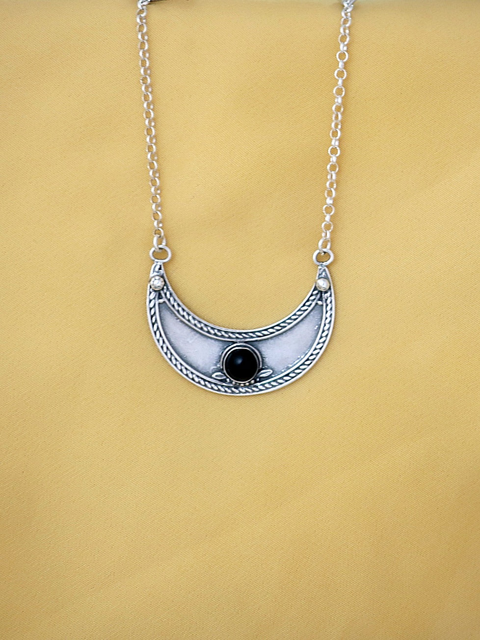 B61- Moon Pendant with Multiple Stones
