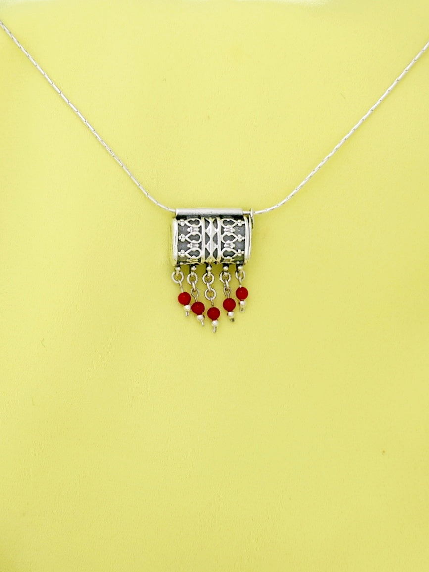 ネックレス・チョーカー Numbering Square Concho Link Necklace #8780 SA5B0013 C38- Square Box Pendant with Opening Cap – Zehava Jewelry