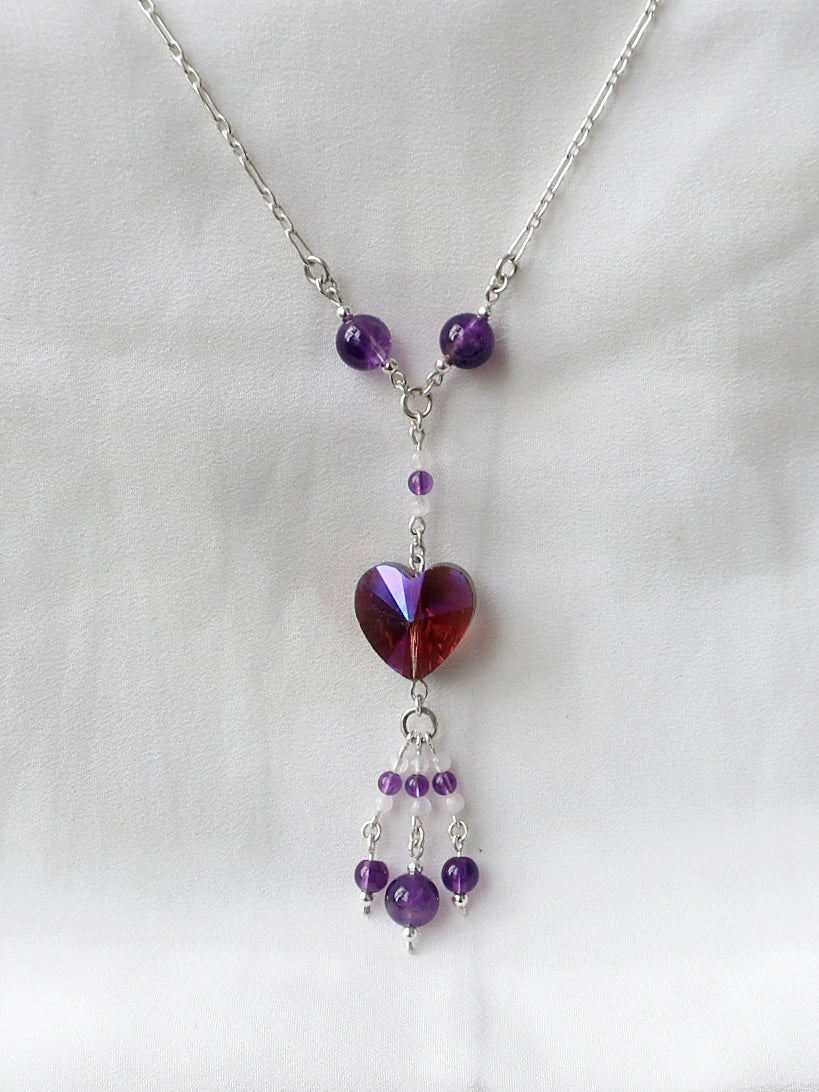 B139- Purple Heart Necklace