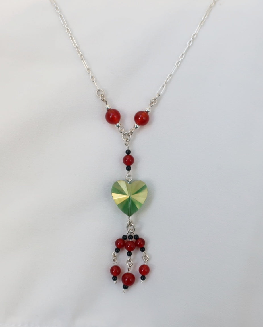B141- Green Heart Necklace
