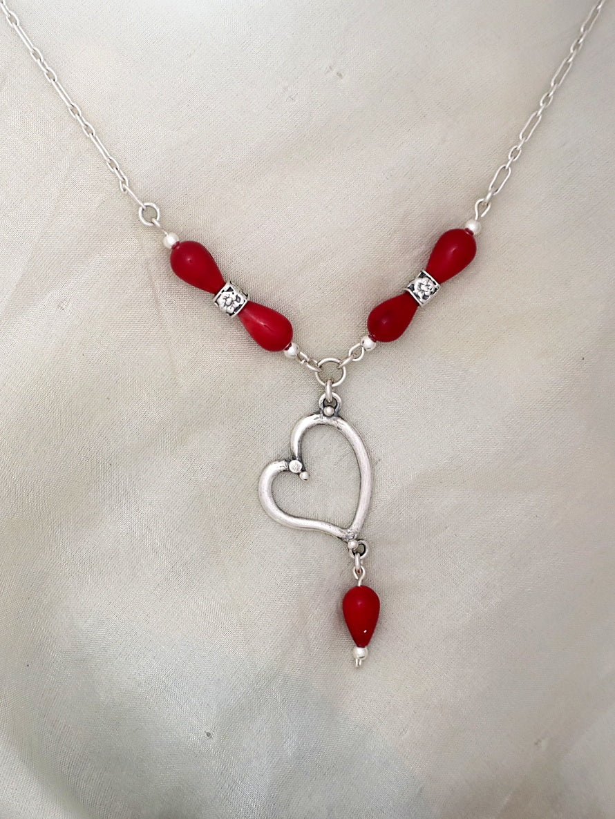 B157- Heart Necklace - Zehava Jewelry