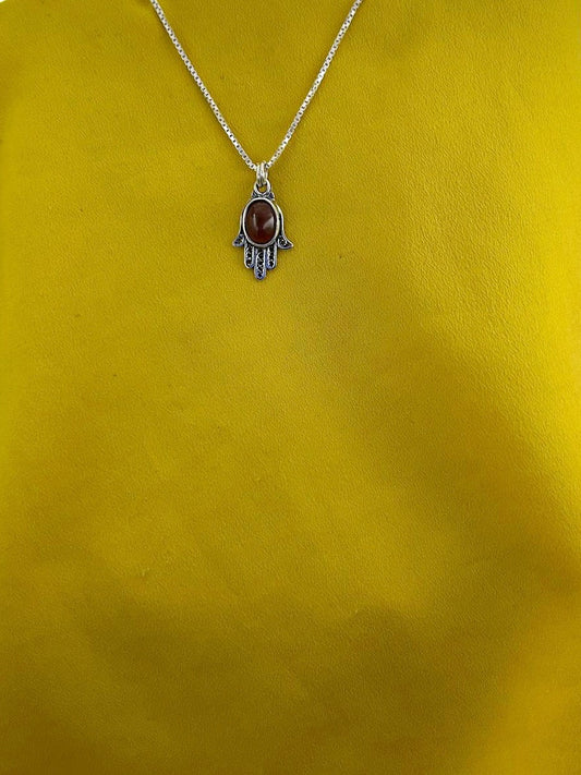 B15- Small Hamsa Pendant with  Multiple Stones