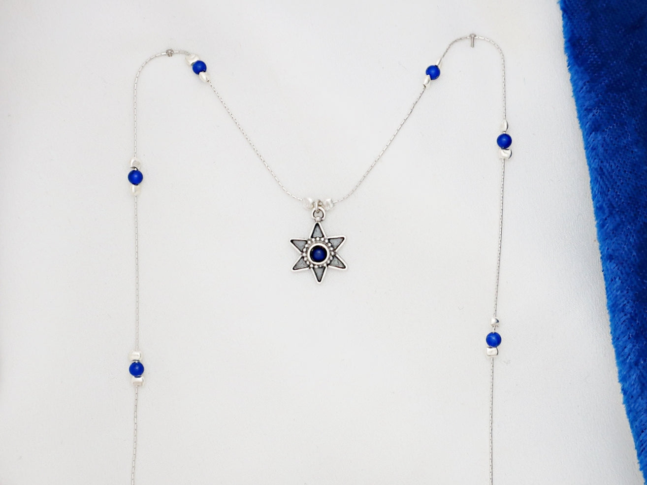 B249- Star Necklace with Lapis