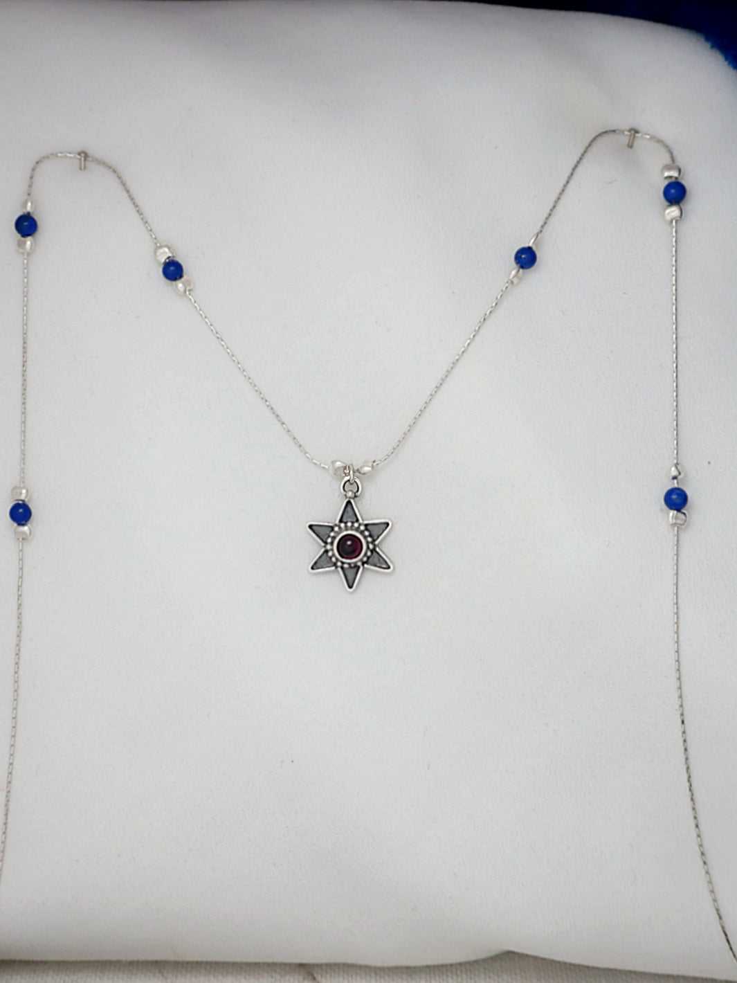 B249 - Star Necklace with Garnet