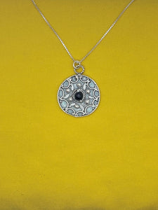 B237- Pendant with flowers & Stone