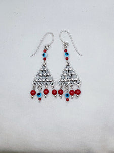 E116- Triangle Silver Earrings