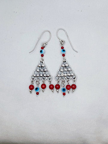 E116- Triangle Silver Earrings