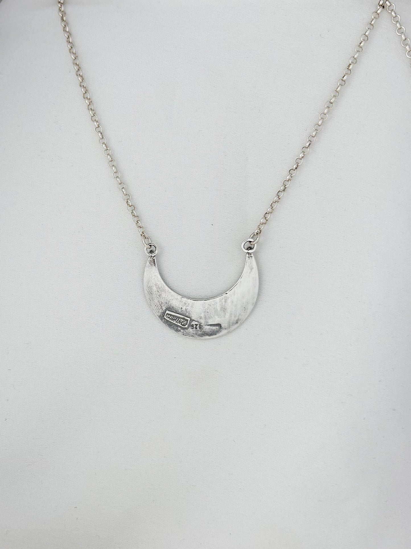 B394- Moon Pendant with Multiple Stones