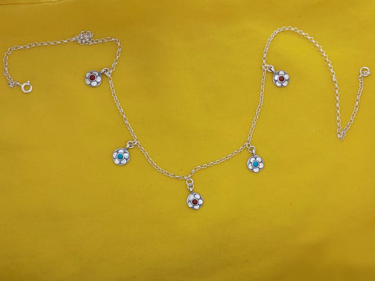 B336- Silver Flower Necklace