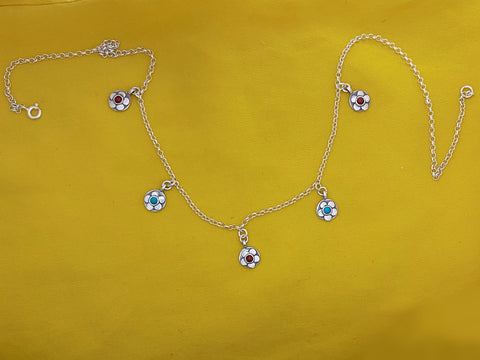 B336- Silver Flower Necklace