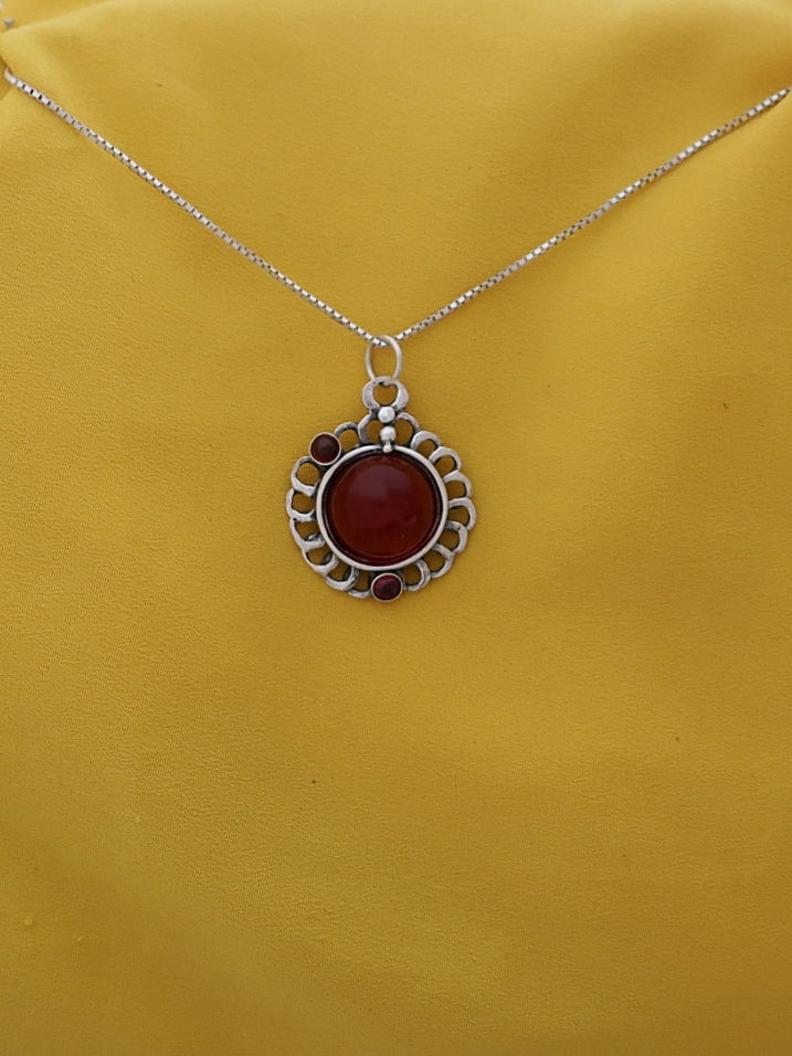 B255- Flower Pendant with Multiple Stones