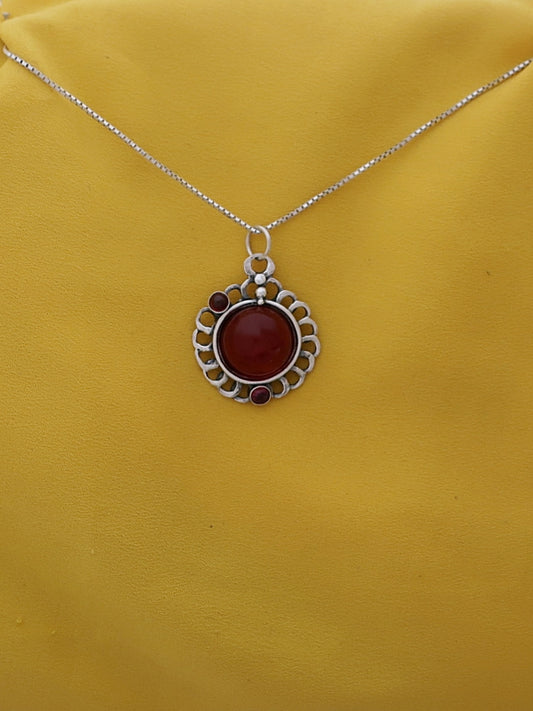B255- Flower Pendant with Multiple Stones