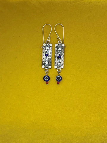 E119- Silver Earrings with Lapis