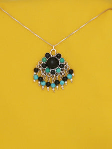 B262- Flower Pendant with 10 Stones