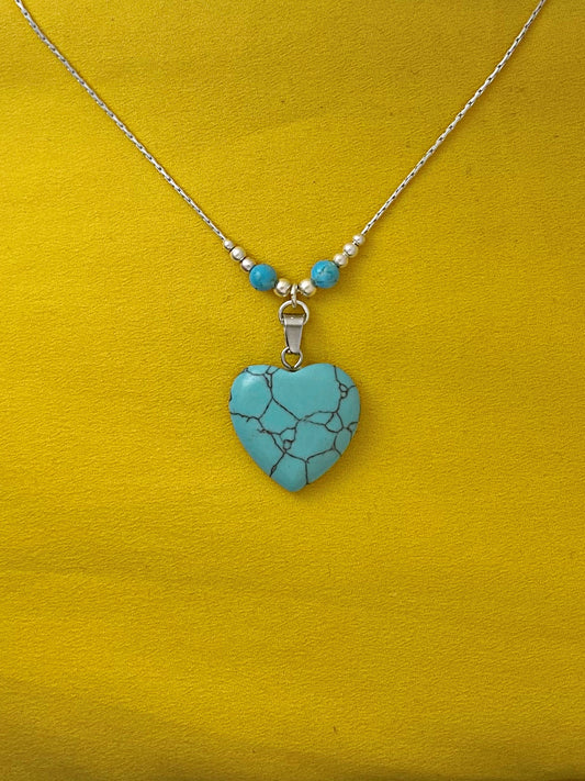 B340- Turquoise Heart Pendant