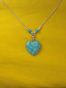 B340- Turquoise Heart Pendant