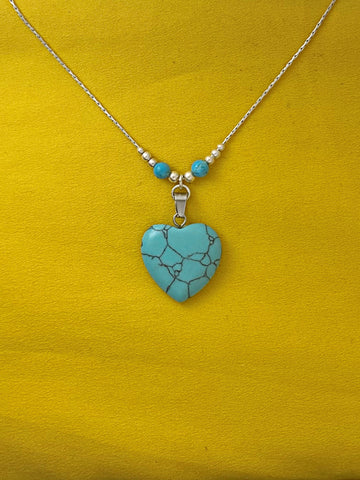 B340- Turquoise Heart Pendant