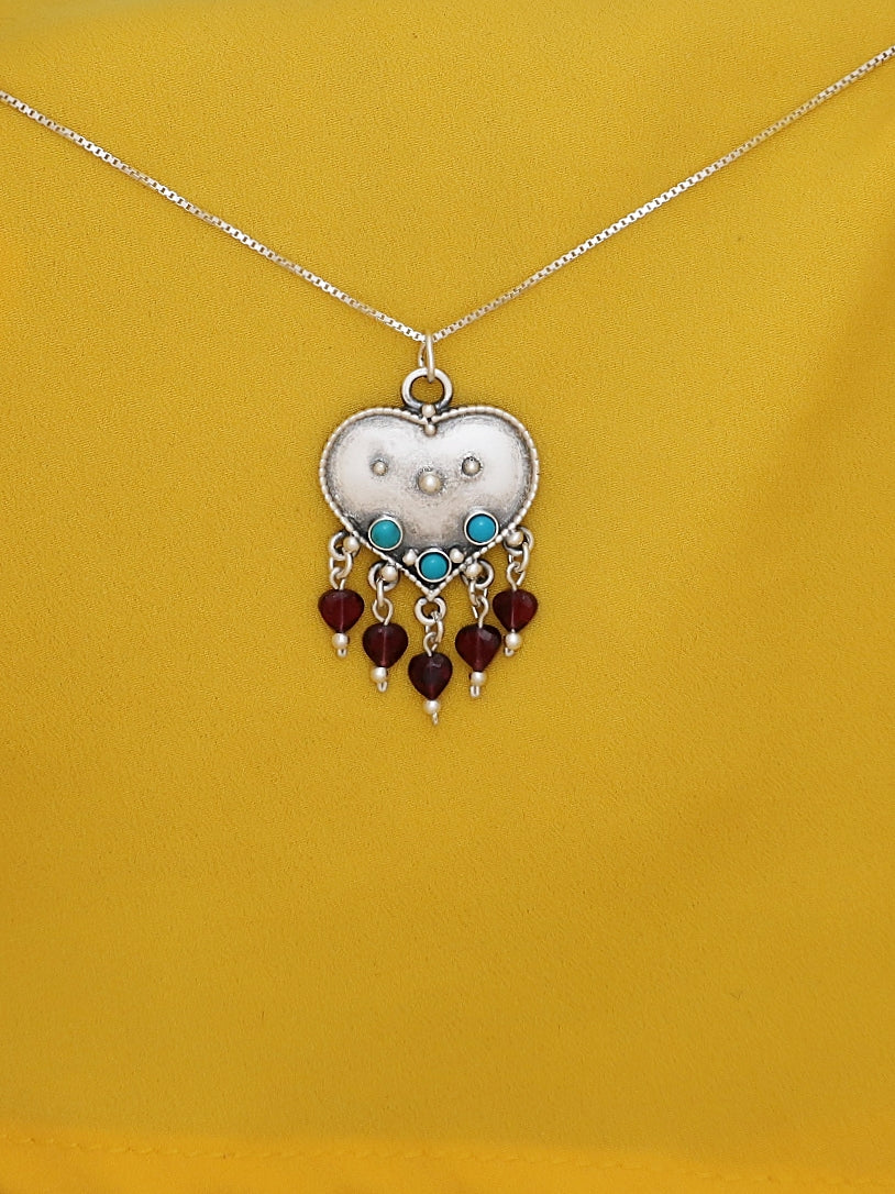 B265- Heart Pendant with Hearts Beads