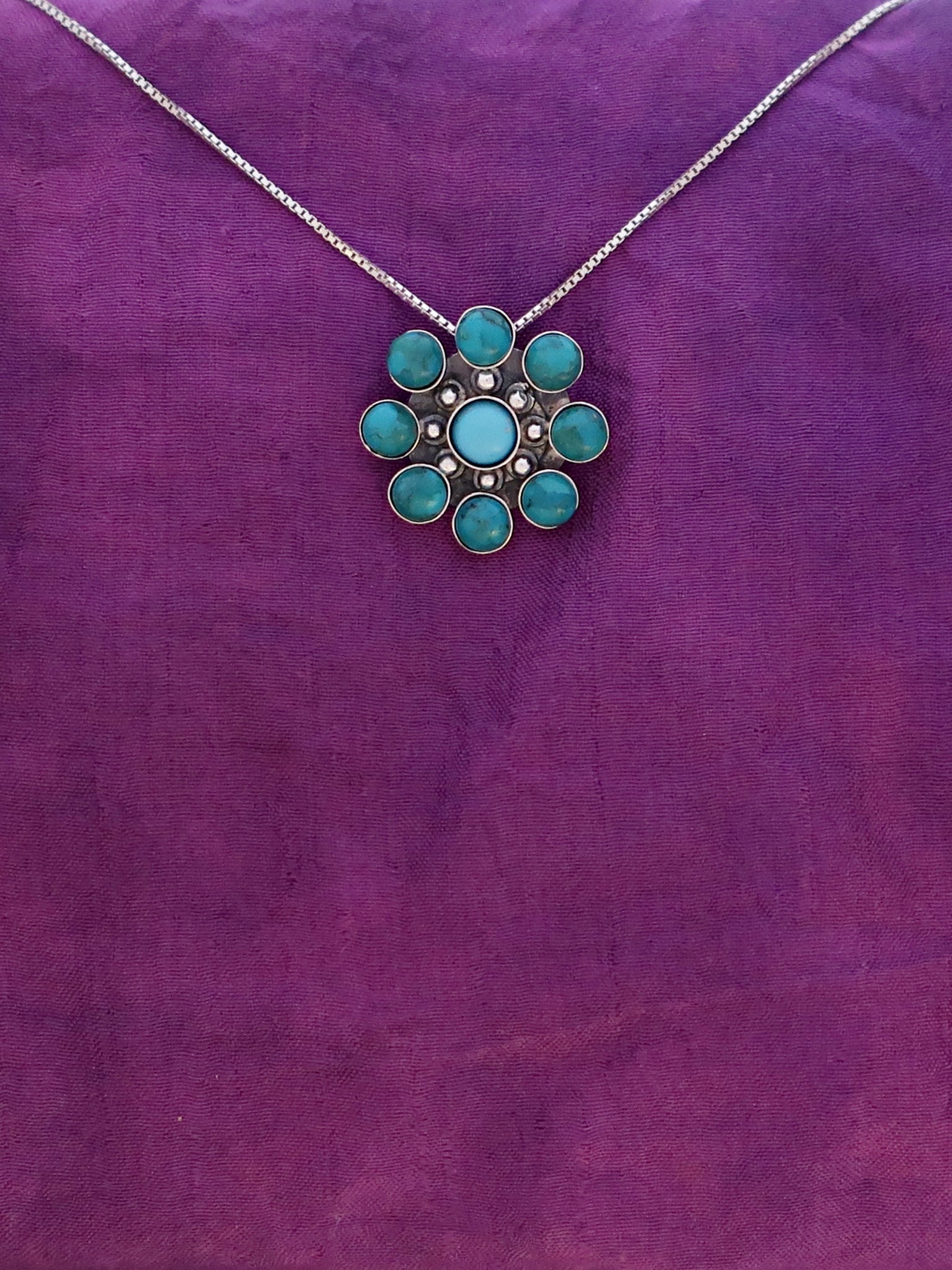 B268 - Silver Flower Pendant