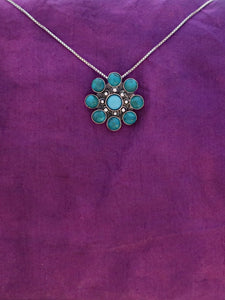 B268 - Silver Flower Pendant