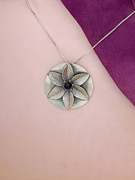 B347- Flower Pendant  with Multiple Stones Options