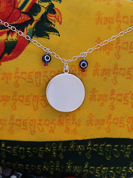 B276- Agate Necklace with Evil Eye