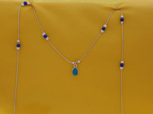 B296- Drop necklace with Turquoise & Lapis