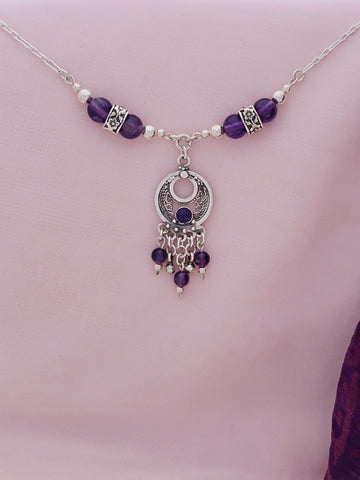 B304- Filigree Necklace with Amethyst