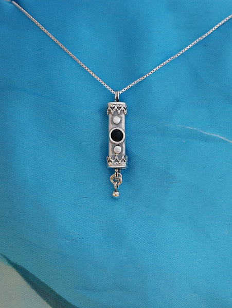 A10- Medium Mezuzah with Multiple Stones - Zehava Jewelry