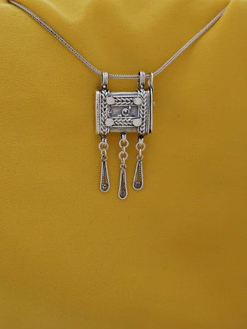 C6- Square Box Pendant with Opening Cap - Zehava Jewelry