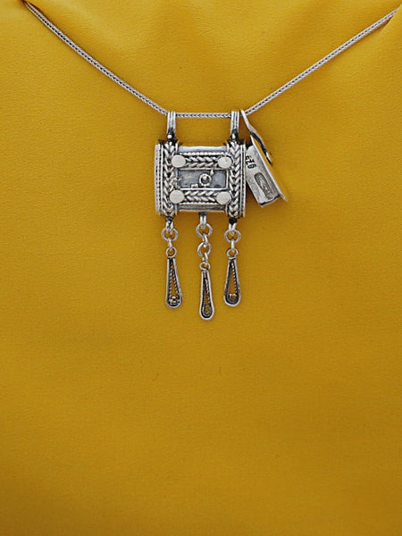 C6- Square Box Pendant with Opening Cap - Zehava Jewelry