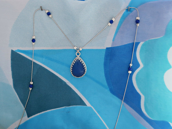 B314- Silver Drop Necklace