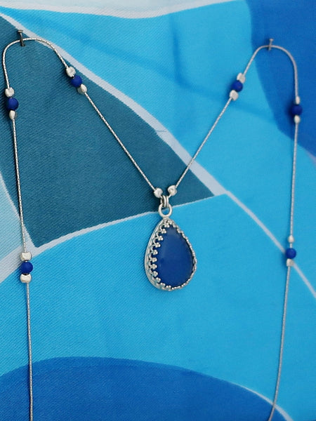 B314- Silver Drop Necklace