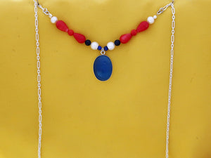 B319- Oval necklace with Agate Stone