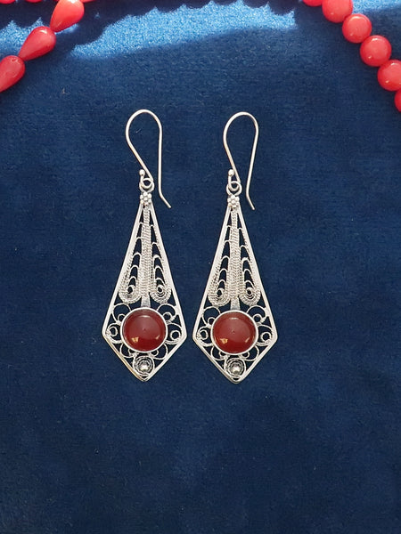 E89-  Silver Filigree Earrings