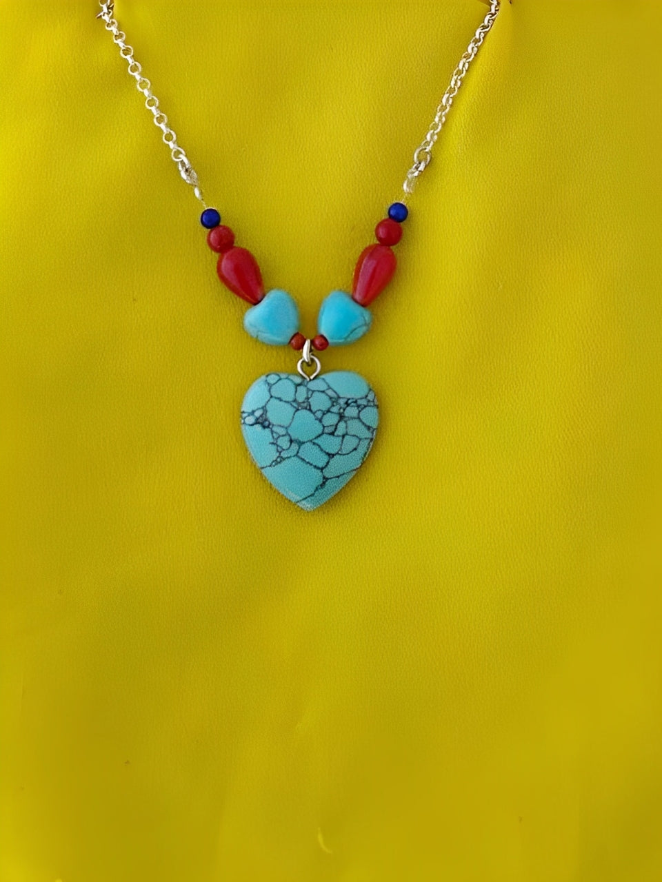 B376- Turquoise Heart & Carnelian Hearts