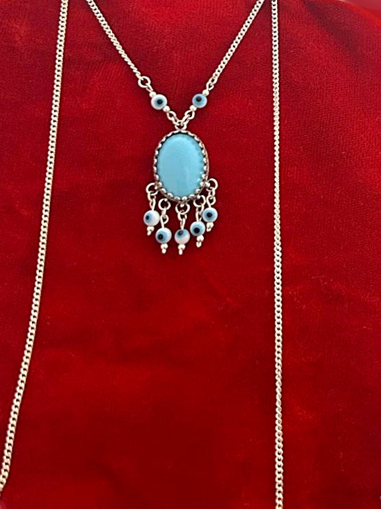 B363 - Oval Necklance with Turquoise