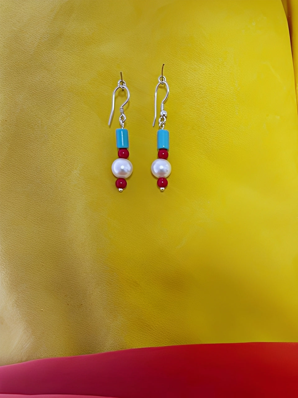 E143- Pearls & Turquoise Earrings