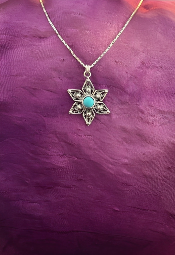 B40- Flower Pendant with Multiple Stones