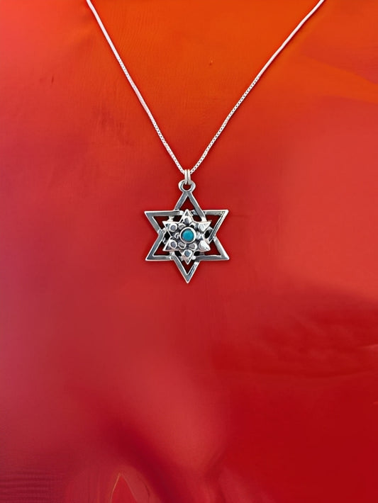 B178- David's Star Pendant - Zehava Jewelry