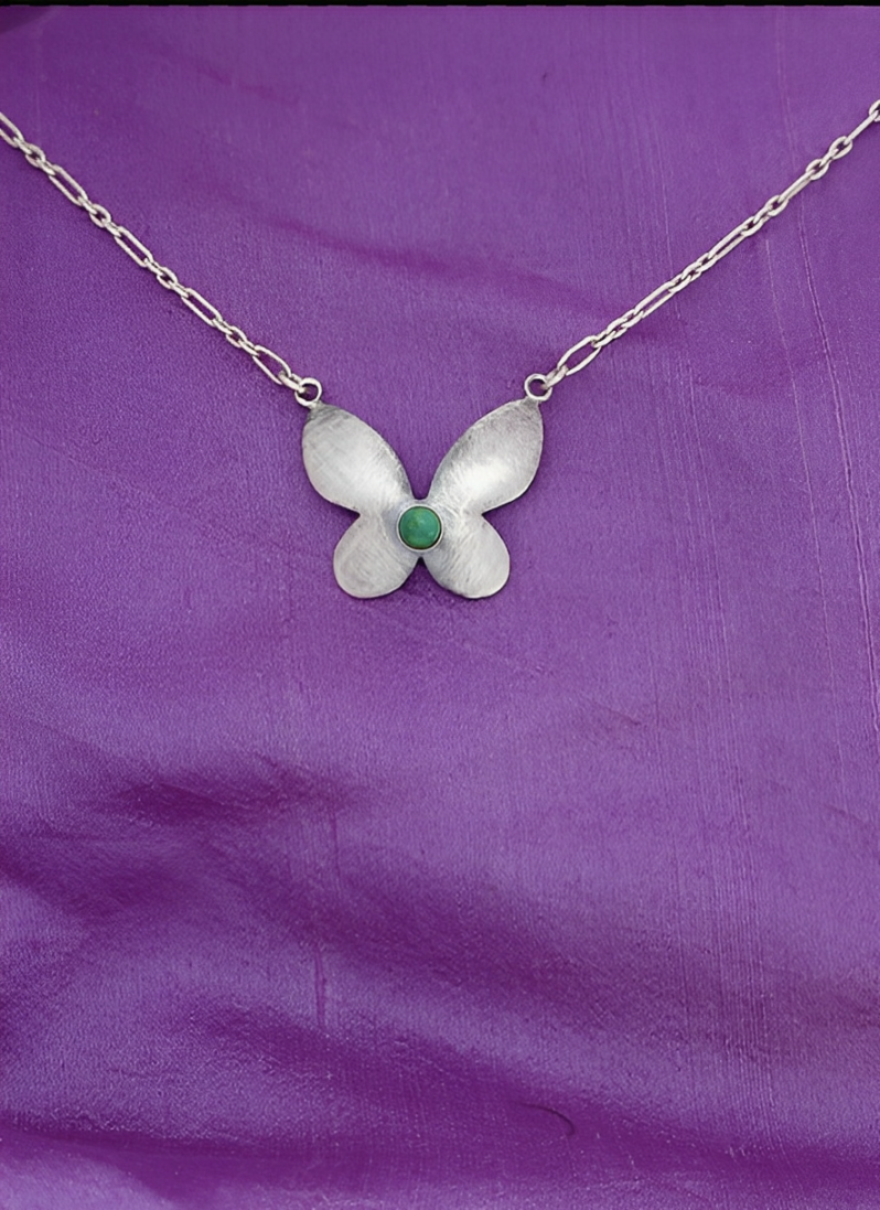 B252- Butterlfly Necklace with Multiple Stones
