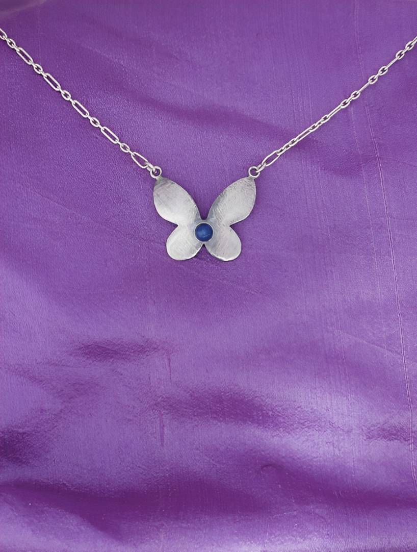 B252- Butterlfly Necklace with Multiple Stones
