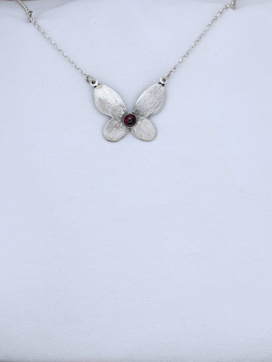 B252- Butterlfly Necklace with Multiple Stones