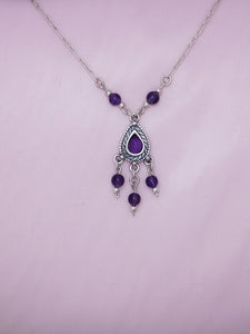 B214- Silver Drop Necklace