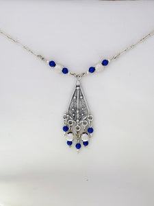 B232-  Filigree Lapis Necklace